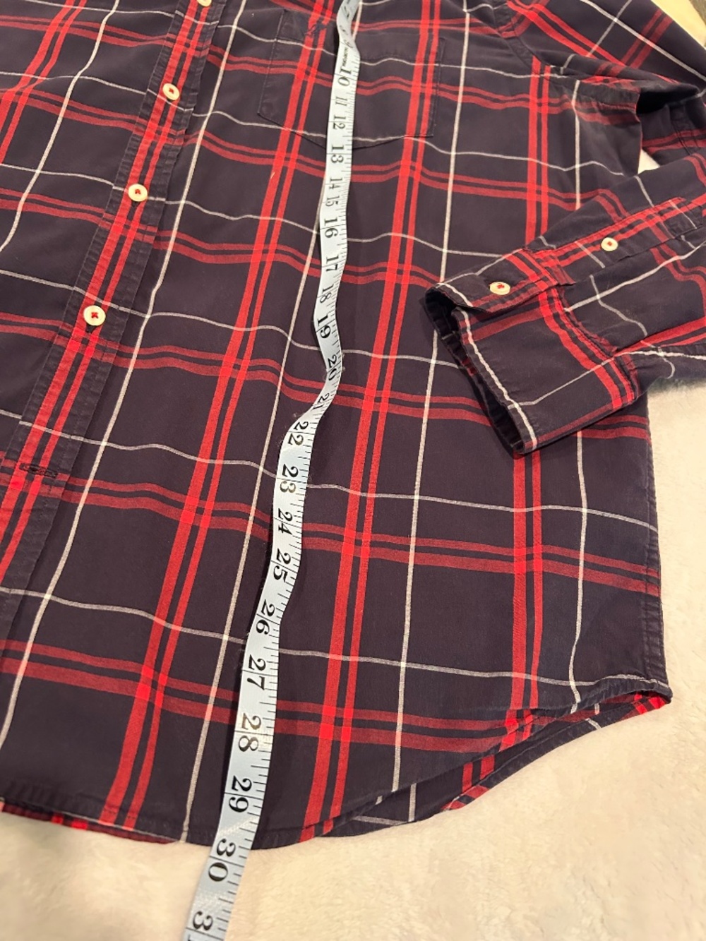 American Eagle Mens XXL Red/Blue Plaid Button Down Prep Fit Casual - Picture 7 of 8